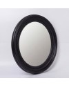 Specchio Decorativo Rotondo MR512 da Parete 45x45 cm Nero con Bordo Interno Perlinato