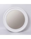 Specchio Decorativo Rotondo MR512 da Parete 45x45 cm Bianco con Bordo Interno Perlinato