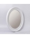 Specchio Decorativo Rotondo MR512 da Parete 45x45 cm Bianco con Bordo Interno Perlinato