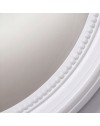Specchio Decorativo Rotondo MR512 da Parete 45x45 cm Bianco con Bordo Interno Perlinato