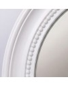 Specchio Decorativo Rotondo MR512 da Parete 45x45 cm Bianco con Bordo Interno Perlinato