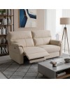 Divano Relax 3 Posti Alice con 2 Recliner Elettrici in Tessuto Idrorepellente Beige