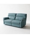 Divano Relax 3 Posti Alice con 2 Recliner Elettrici in Tessuto Idrorepellente Azzurro