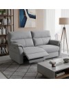 Divano Relax 3 Posti Alice con 2 Recliner Elettrici in Tessuto Idrorepellente Grigio