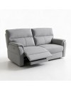 Divano Relax 3 Posti Alice con 2 Recliner Elettrici in Tessuto Idrorepellente Grigio