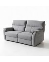Divano Relax 3 Posti Alice con 2 Recliner Elettrici in Tessuto Idrorepellente Grigio