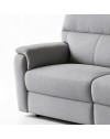 Divano Relax 3 Posti Alice con 2 Recliner Elettrici in Tessuto Idrorepellente Grigio