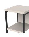 Tavolino da Salotto Comen27 4 Ripiani Cashmere e Struttura Metallo Nero