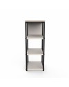 Tavolino da Salotto Comen27 4 Ripiani Cashmere e Struttura Metallo Nero