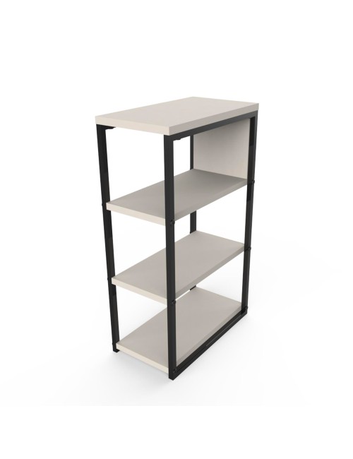 Tavolino da Salotto Comen40 4 Ripiani Cashmere e Metallo Nero