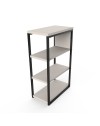 Tavolino da Salotto Comen40 4 Ripiani Cashmere e Metallo Nero