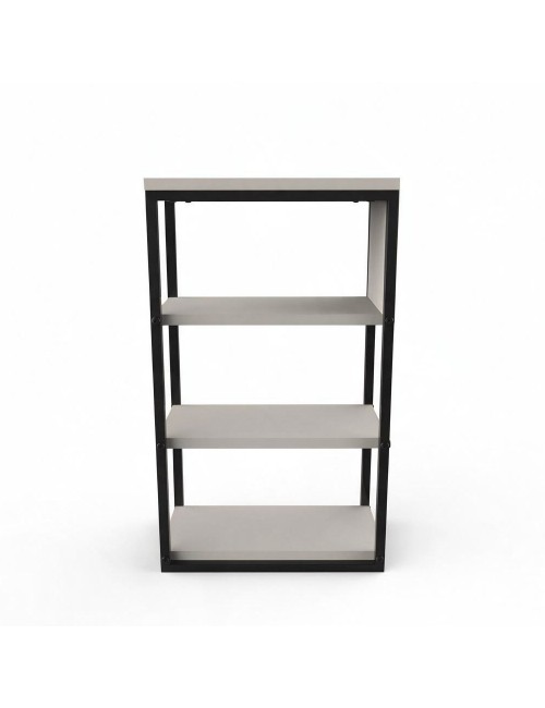 Tavolino da Salotto Comen40 4 Ripiani Cashmere e Metallo Nero