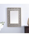 Specchio Decorativo Rettangolare MRHW8903 da Parete 48x67 cm Champagne con Cornice Traforata a Quadrifoglio