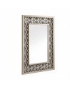 Specchio Decorativo Rettangolare MRHW8903 da Parete 48x67 cm Champagne con Cornice Traforata a Quadrifoglio
