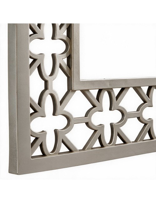 Specchio Decorativo Rettangolare MRHW8903 da Parete 48x67 cm Champagne con Cornice Traforata a Quadrifoglio