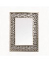 Specchio Decorativo Rettangolare MRHW8903 da Parete 48x67 cm Champagne con Cornice Traforata a Quadrifoglio