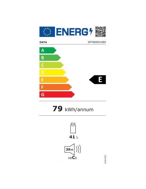 Frigorifero sottotavolo Daya DFT06SM1WE0 41 lt vano 0 gradi bianco classe E