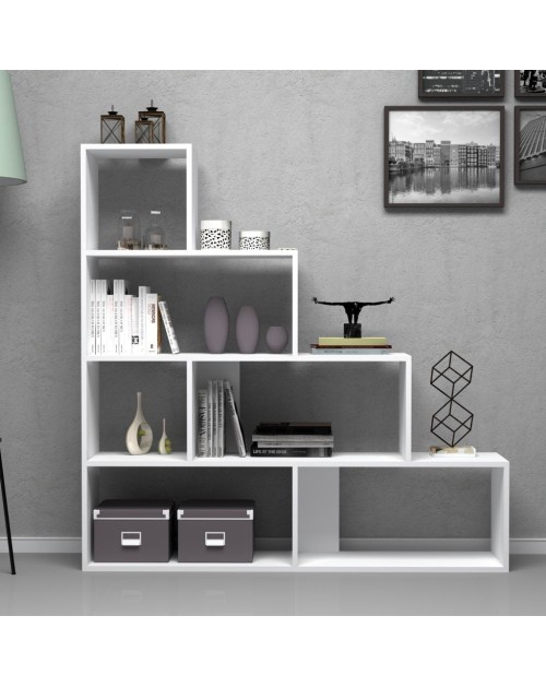 Libreria a scala Alis 145x145 cm colore bianco