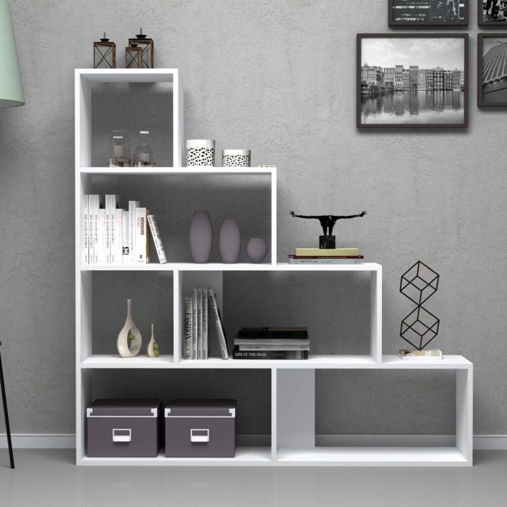 Libreria a scala Alis 145x145 cm colore bianco