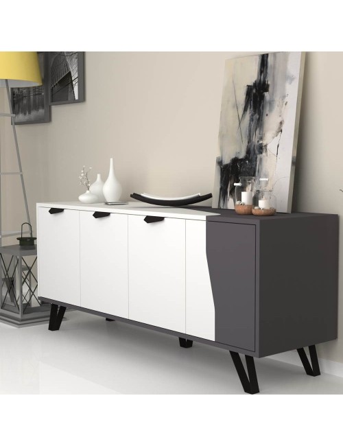 Madia Jasmine 4 ante 160x45x63H colore bianco ghisa