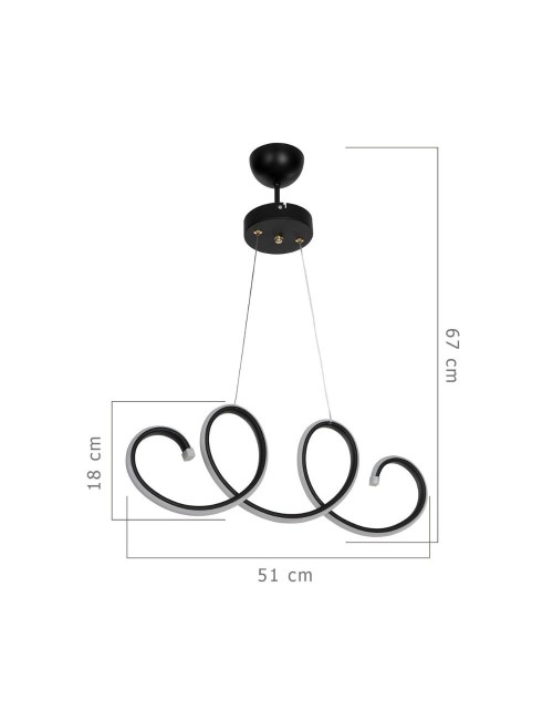 Lampada a Sospensione LED forma spirale Afra MDL4441 colore nero