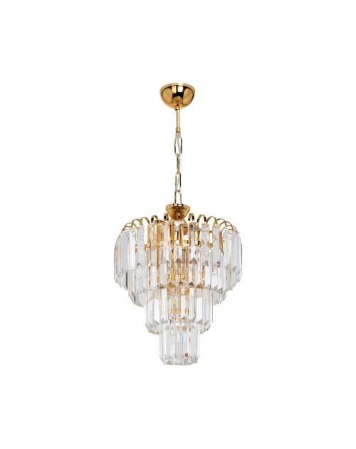 Lampada a sospensione a 3 luci Miranda MDL3831 vetro e oro