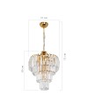 Lampada a sospensione a 3 luci Miranda MDL3831 vetro e oro