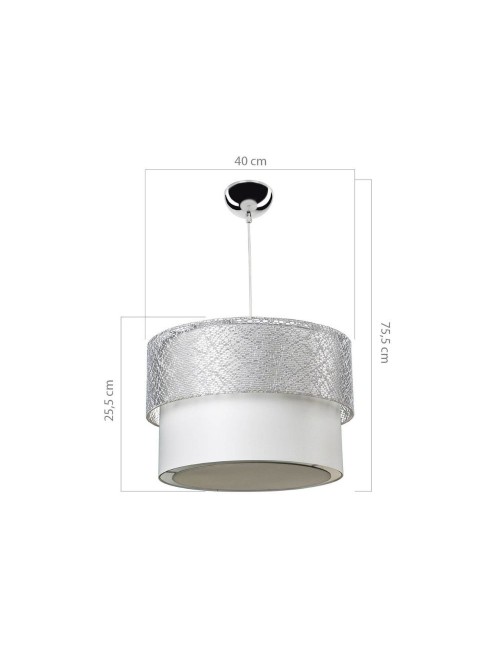 Lampada a Sospensione in tessuto Polo MDL2355 colore grigio
