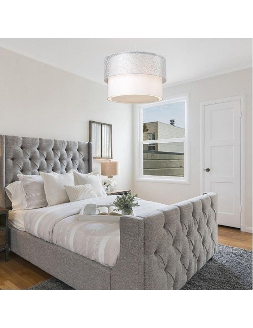 Lampada a Sospensione in tessuto Polo MDL2355 colore grigio