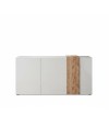 Madia 2 ante 3 cassetti Sabry colore bianco lucido rovere Kadiz