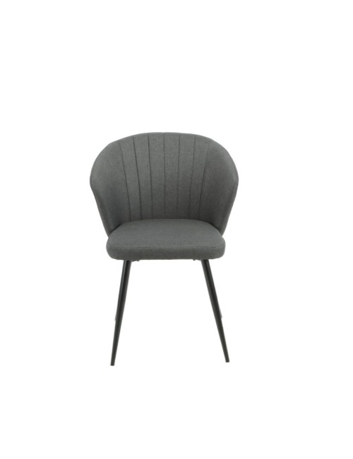 Set 2 sedie tessuto grigio scuro e piedi in metallo nero Krid