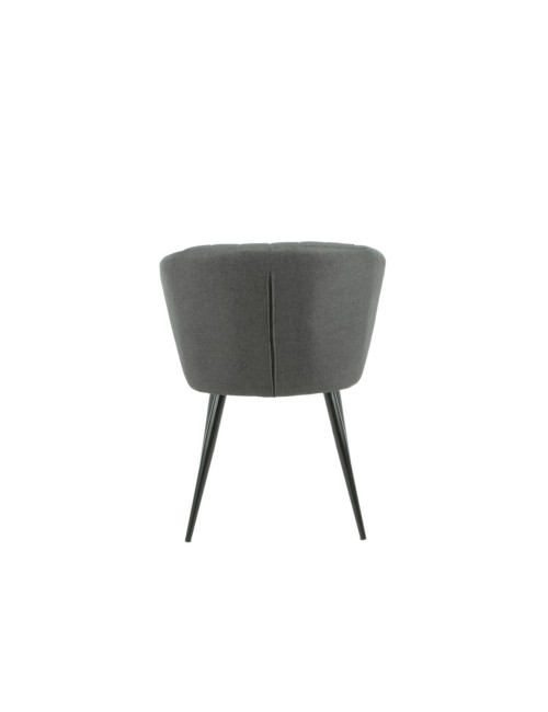 Set 2 sedie tessuto grigio scuro e piedi in metallo nero Krid