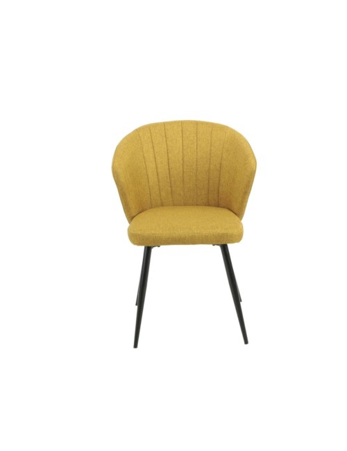 Sedia Elegante Tessuto Giallo e Piedi in Metallo Nero Krid Prezzo