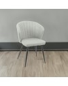Set 2 sedie tessuto grigio e piedi in metallo nero Krid