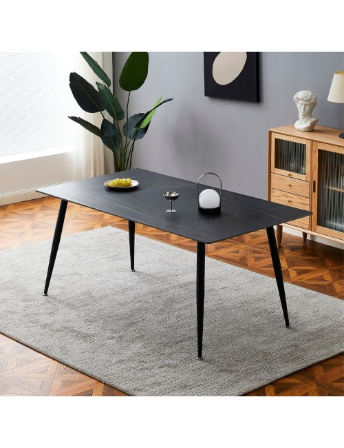 Tavolo Top Ceramica Effetto Marmo Nero Opaco Mila 140x80 Prezzo