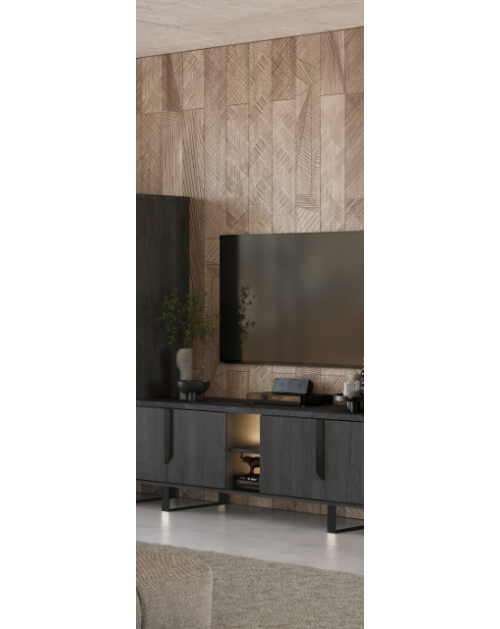 Mobile porta Tv 4 ante Zaira 165x49x60h palissandro nero