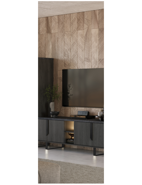Mobile Porta Tv 4 Ante Zaira 165x49x60h palissandro nero offerta