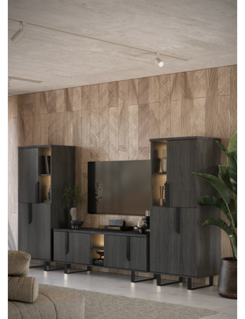 Mobile Porta Tv 4 Ante Zaira 165x49x60h palissandro nero offerta