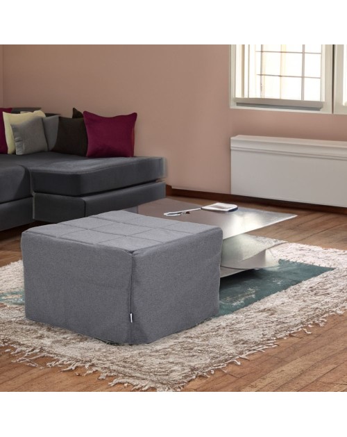 Pouf trasformabile in letto Vega tessuto grigio