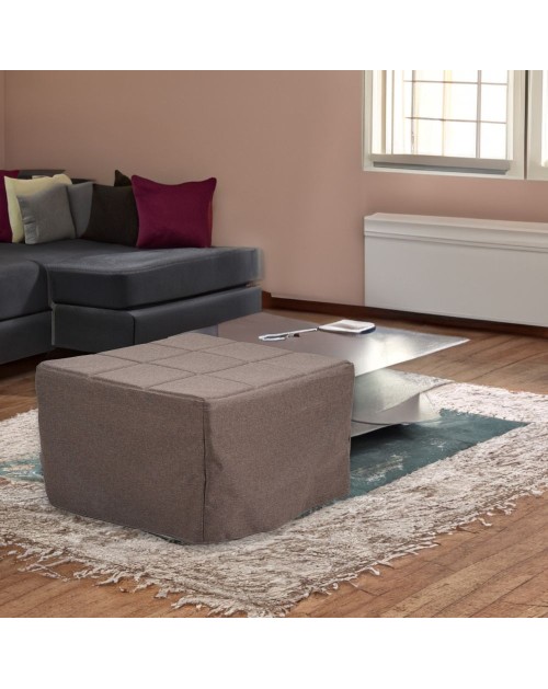 Pouf trasformabile in letto Vega tessuto tortora