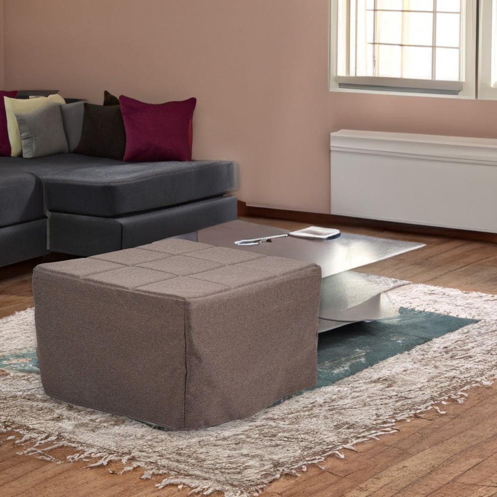 Pouf trasformabile in letto Vega tessuto tortora