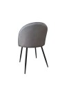 Set 4 Sedia velluto grigio e gambe in metallo nero Despina