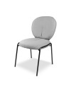 Set 2 Sedie da pranzo tessuto teddy grigio Sirio 53x39x94h