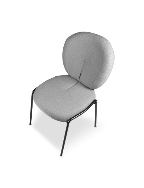 Sedia da Pranzo Tessuto Teddy Grigio Sirio 53x39x94h Offerta