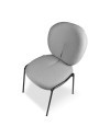 Set 2 Sedie da pranzo tessuto teddy grigio Sirio 53x39x94h