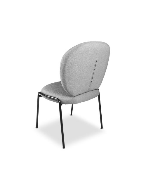 Sedia da Pranzo Tessuto Teddy Grigio Sirio 53x39x94h Offerta