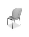 Set 2 Sedie da pranzo tessuto teddy grigio Sirio 53x39x94h