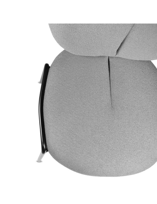 Sedia da Pranzo Tessuto Teddy Grigio Sirio 53x39x94h Offerta