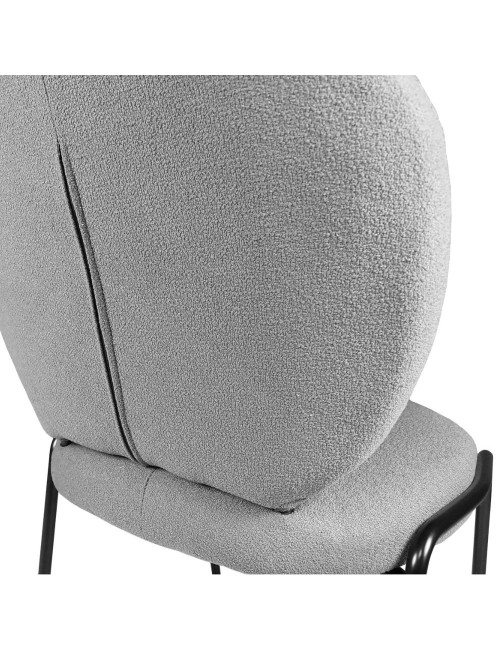 Sedia da Pranzo Tessuto Teddy Grigio Sirio 53x39x94h Offerta