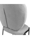 Set 2 Sedie da pranzo tessuto teddy grigio Sirio 53x39x94h
